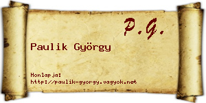 Paulik György névjegykártya